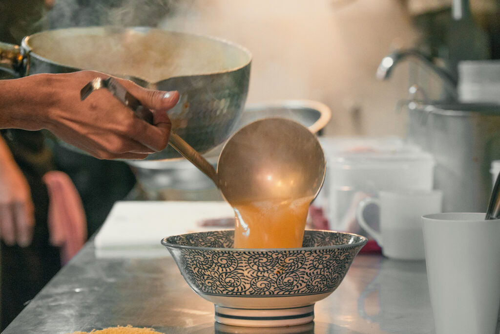 The making of ramen japanese noodle